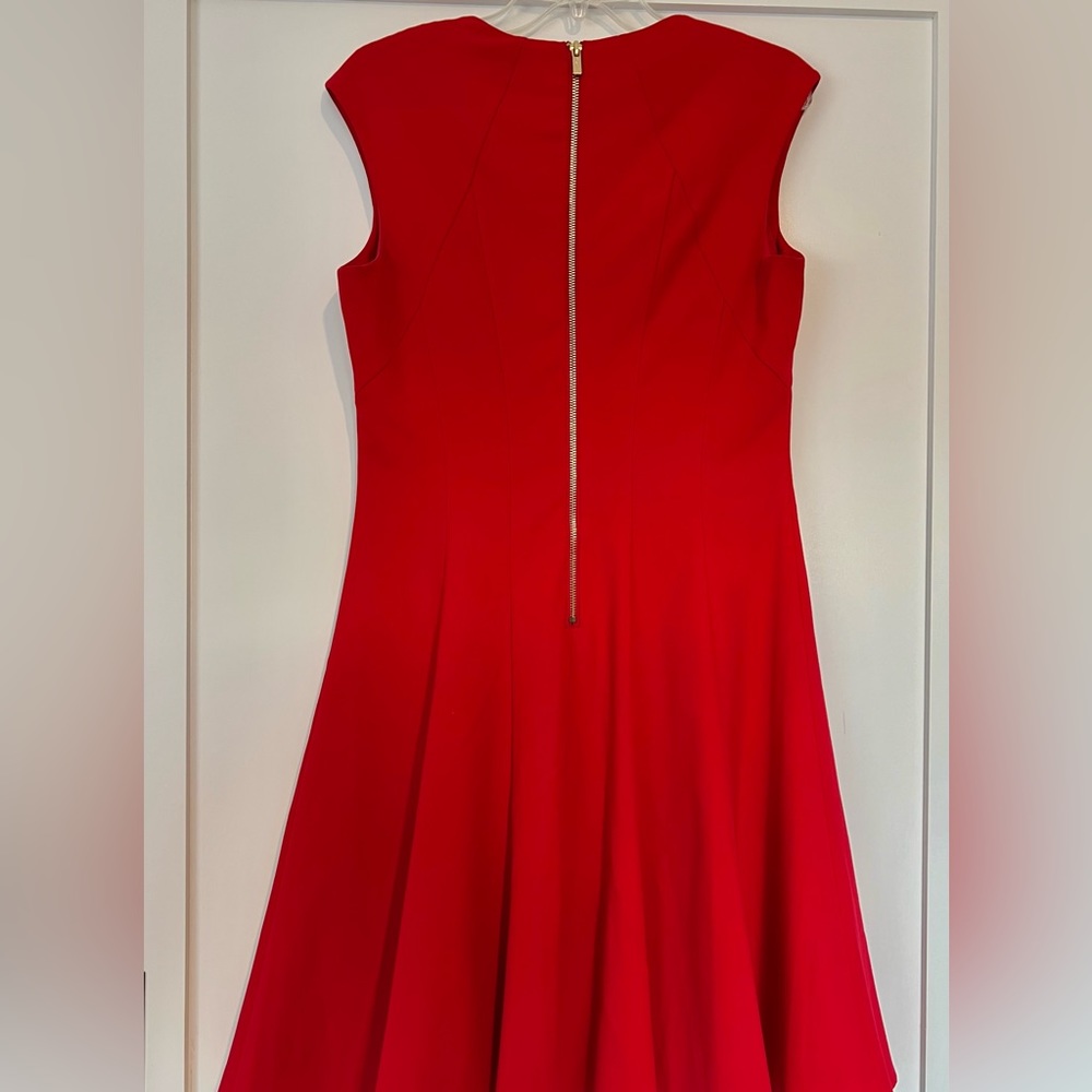 Calvin Klein Red Fit and Flare dress. Size 10 - Picture 2 of 7